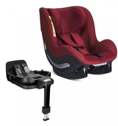 Avionaut AeroFix AirFlow - fotelik samochodowy, siedzisko 0-18 kg, zestaw z bazą obrotową IQ Orbit | Red